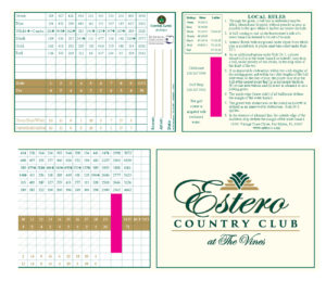 Estero Country Club Score card